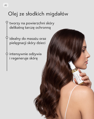 Olej ze słodkich migdałów 100% naturalny do skóry i włosów Nutridome - 3