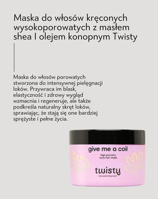 Maska do włosów kręconych wysokoporowatych z masłem shea I olejem konopnym Twisty - 4