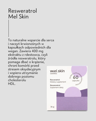 Resweratrol Mel Skin kapsułki wspierające układ krwionośny i ochronę przed miażdżycą 60 sztuk_4 - 4
