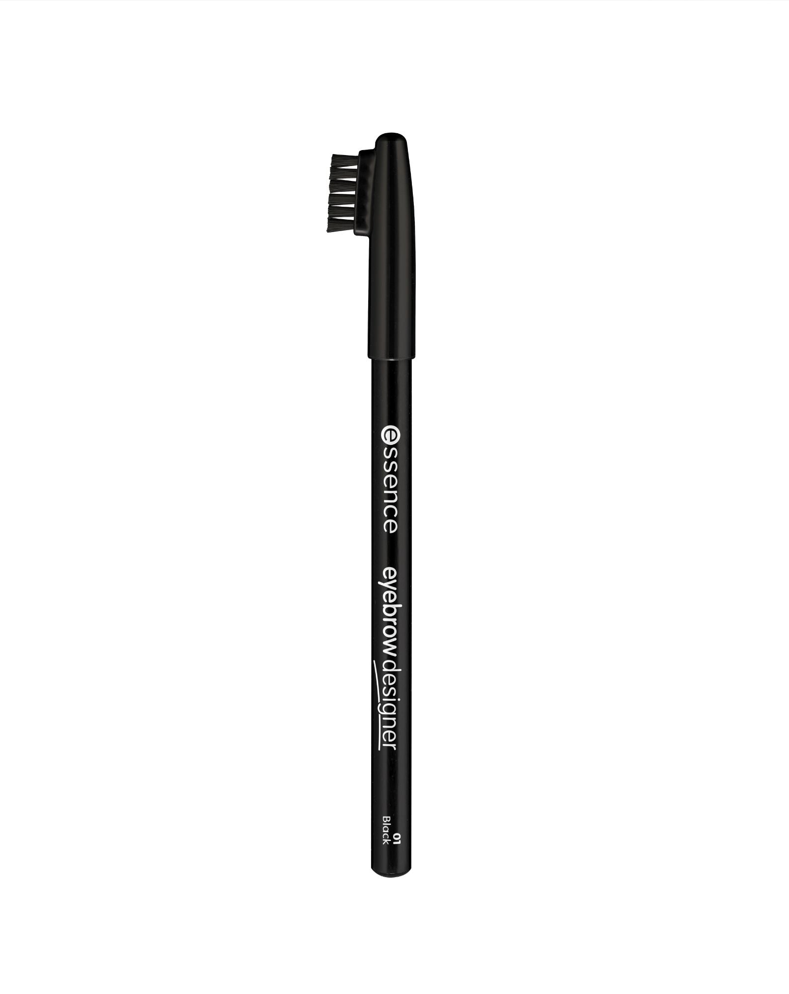 Czarna Kredka do brwi z praktyczną szczoteczką eyebrow DESIGNER 01 Essence - 2