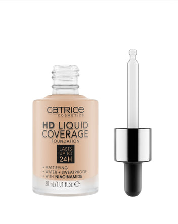 Kryjący podkład do twarzy HD Liquid Coverage utrzymujący się do 24h sand beige 030 Catrice