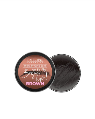 Wegańskie mydło do stylizacji brwi So fluffy brown Brow&Go Eveline - 1