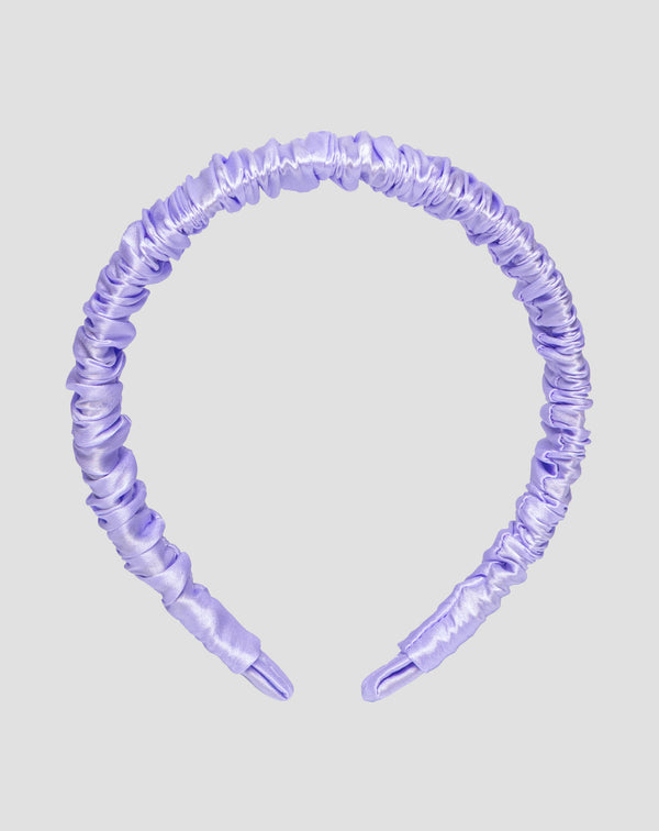 Jedwabna opaska do włosów z 100% naturalnego jedwabiu liliowa Twisty