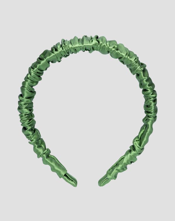 Jedwabna opaska do włosów z 100% naturalnego jedwabiu zielona Twisty