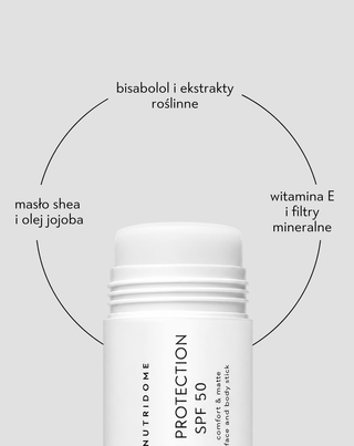 Mineralny filtr SPF 50 w sztyfcie do twarzy i ciała, nawilżenie i ochrona UVB, UVA Nutridome - 4