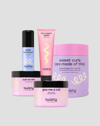 Zestaw krem + żel do loków + maska PEH + aktywator skrętu + hydrokolagen do kompleksowej pielęgnacji i stylizacji włosów kręconych Curl Lab Twisty
