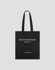 Torba bawełniana na zakupy z nadrukiem ekologiczna czarna Nutridome