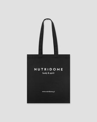 Torba bawełniana na zakupy z nadrukiem ekologiczna czarna Nutridome - 1