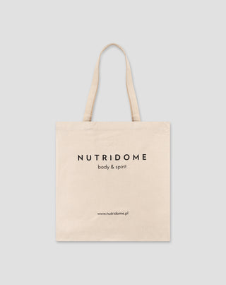Torba bawełniana na zakupy z nadrukiem ekologiczna écru Nutridome - 1