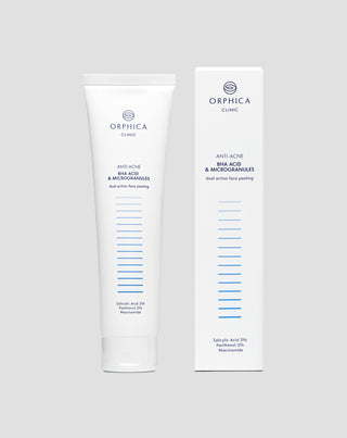 Peeling do twarzy z niacynamidem, pantenolem, BHA i mikrogranulkami Anti-Acne Orphica Clinic 100 ml